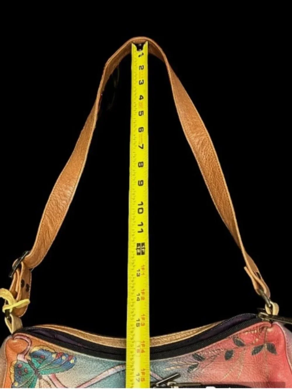 ANUSCHKA TWIN TOP EAST WEST ORGANIZER SHOULDER BAG PREMIUM ROSE ADJ STRAP